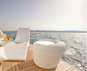 Bain, de, soleil, transat, chaise, longue, fauteuil,  de, piscine, de, jardin, en, résine, tressée